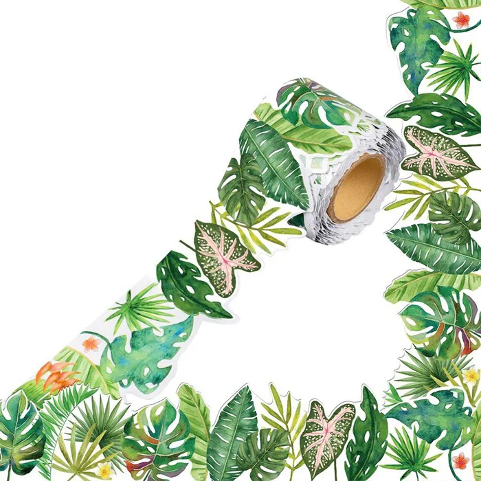 Đề can viền bản tin FASHYUNER, Nhãn dán trang trí bảng phấn họa tiết hoa giấy, Chất lượng cao in thủ công thực vật viền viền Decal Trang trí bảng đen