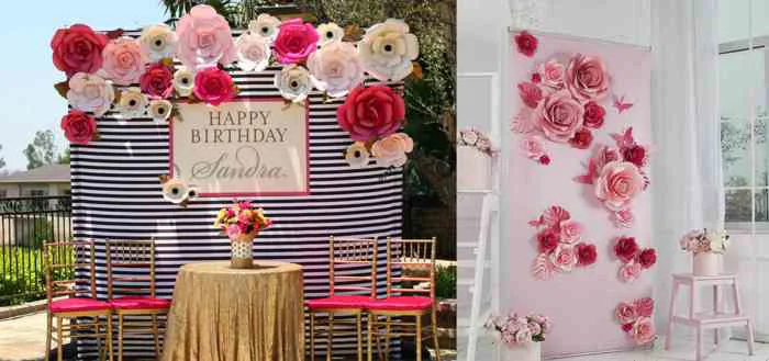 Tự làm hoa giấy backdrop trang trí sự kiện