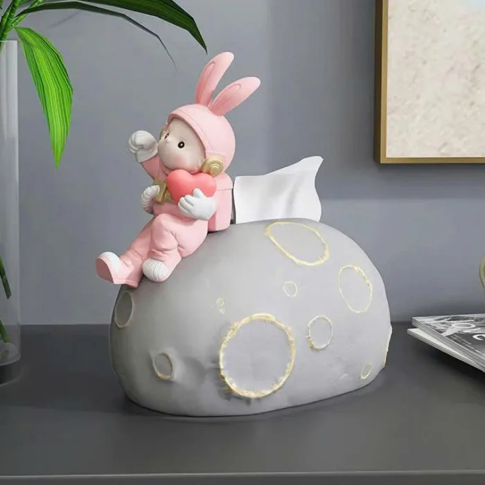 Hộp đựng khăn giấy decor hình bé thỏ dễ thương 033