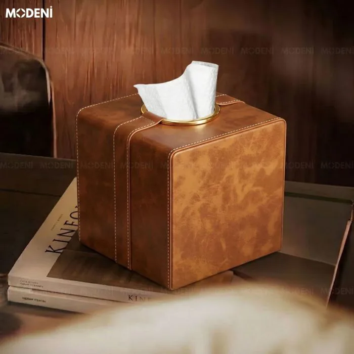 Hộp Khăn Giấy Carla Luxe Da PU Cao Cấp Vintage Hiện Đại Thanh Lịch Cho Bàn  Ăn Và Văn Phòng