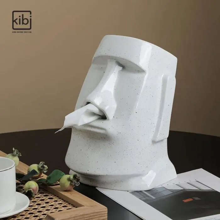 HỘP ĐỰNG KHĂN GIẤY TƯỢNG MOAI | KIBI HOME DECOR