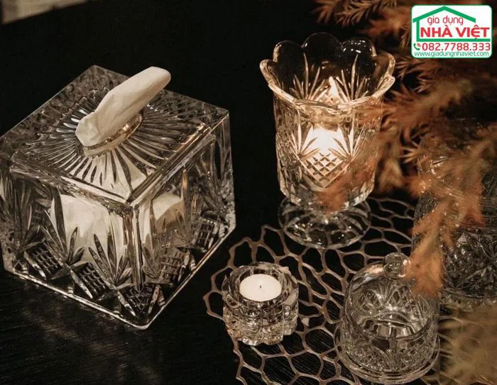 Hộp đựng khăn giấy pha lê Dublin Godinger 25969 - Crystal Tissue Box