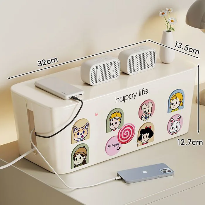 Hộp đựng dây điện, hộp sắp xếp ổ cắm điện, dụng cụ quản lý và giấu dây cáp  trên bàn làm việc, hộp đựng đầu nối cáp dữ li