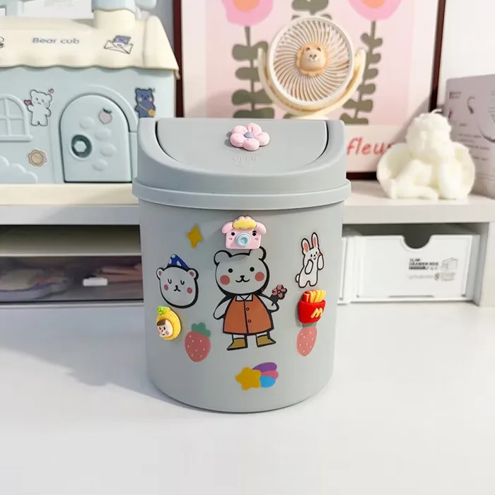 Thùng Rác Mini Cute Nắp Lật - Sọt Rác Để Bàn decor bàn học