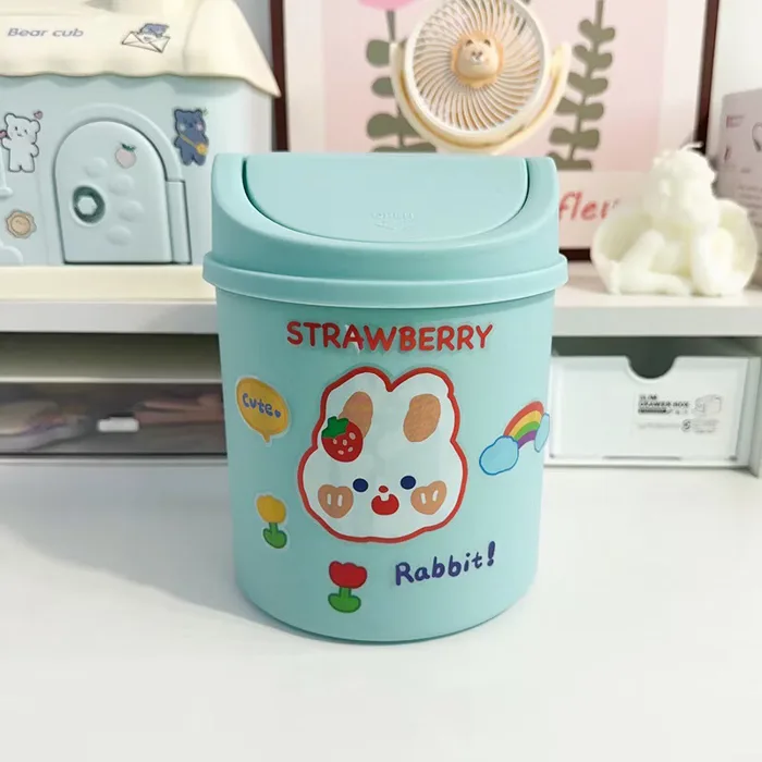 Thùng Rác Mini Cute Nắp Lật - Sọt Rác Để Bàn decor bàn học