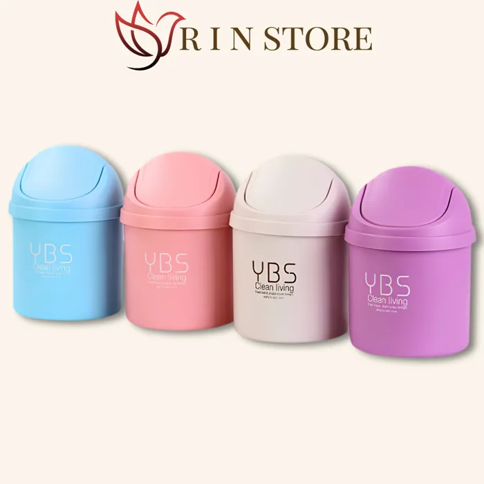 Thùng Rác Mini Nắp Lật Sọt Rác Để Bàn Học Dễ Thương Chất Liệu Nhựa Văn  Phòng Phẩm Tiện Lợi RIN