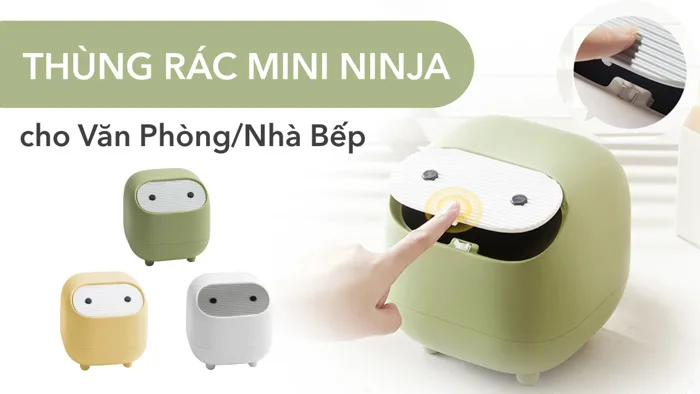 Thùng rác để bàn mini Ninja cho văn phòng nhà bếp gọn gàng – Celljoy