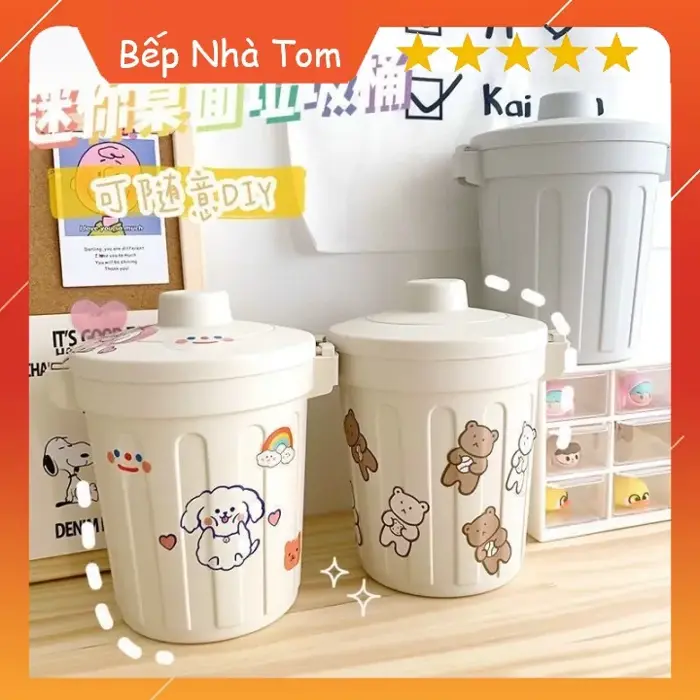Thùng Rác Mini Để Bàn Học Làm Việc Có Nắp Đậy Thùng Rác Mini Màu Mặc Định -  Lazada | Lazada Việt Nam