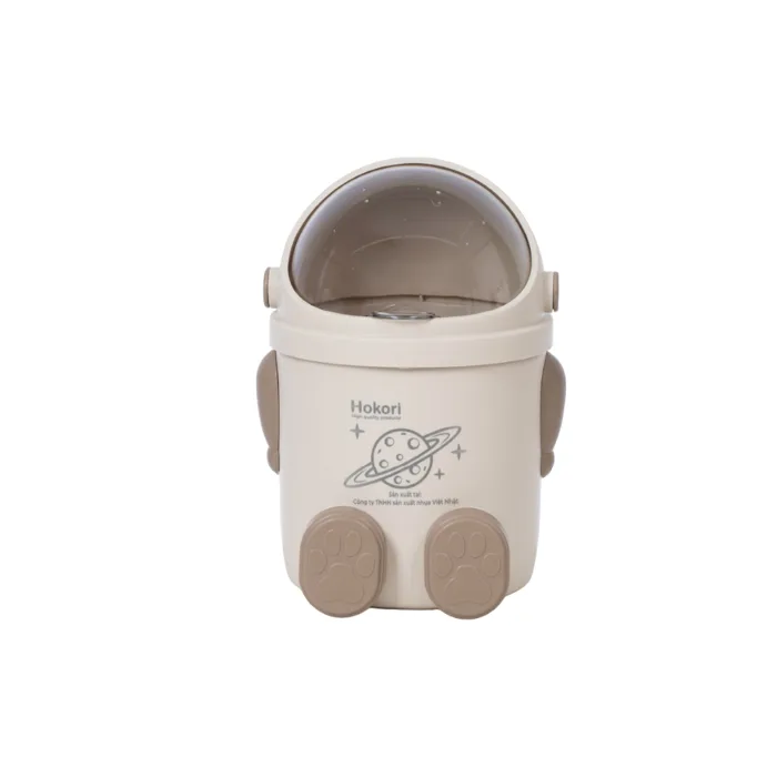 thùng rác mini để bàn hình robot nắp mở trong suốt dễ thương cho bàn học,  bàn làm việc 5268