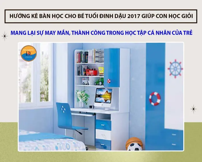 Hướng kê bàn học cho bé tuổi Đinh Dậu 2017 giúp con học giỏi