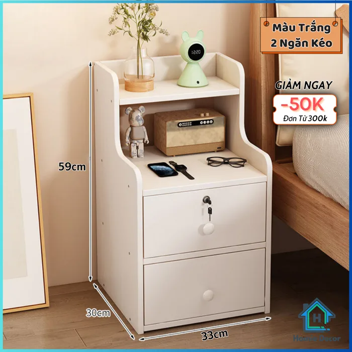 Tủ đầu giường có khóa, kệ để đầu giường, tab đầu giường decor, táp đầu giường - Homie Decor Tủ đầu giường có khóa, kệ để đầu giường, tab đầu giường decor, táp đầu giường - Homie Decor