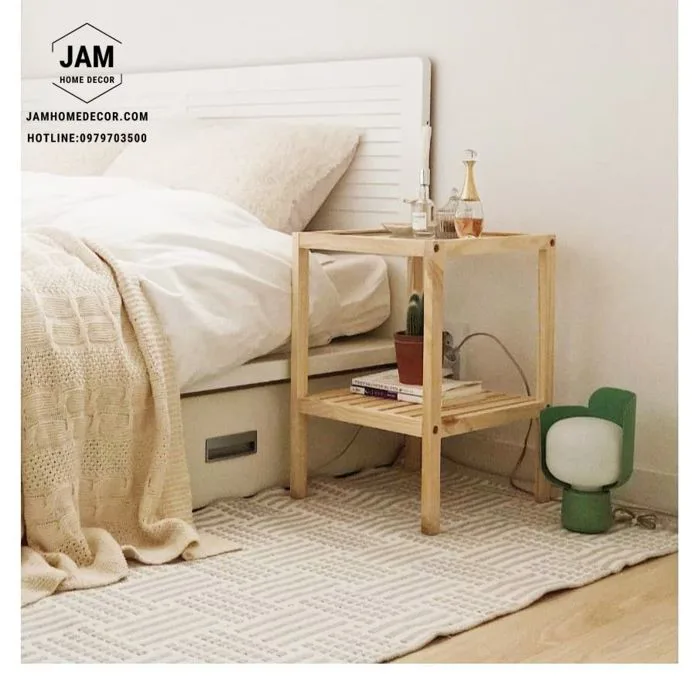 Kệ đầu giường 2 tầng mặt kính cường lực - Jam Home Decor Kệ đầu giường 2 tầng mặt kính cường lực - Jam Home Decor