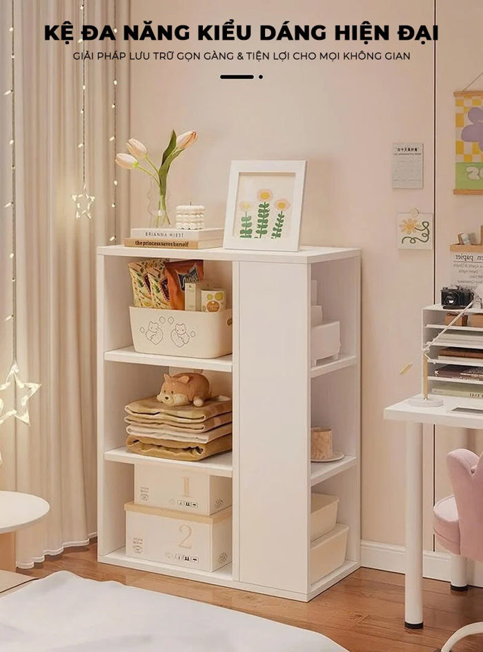 Kệ sách décor full trắng - GP415