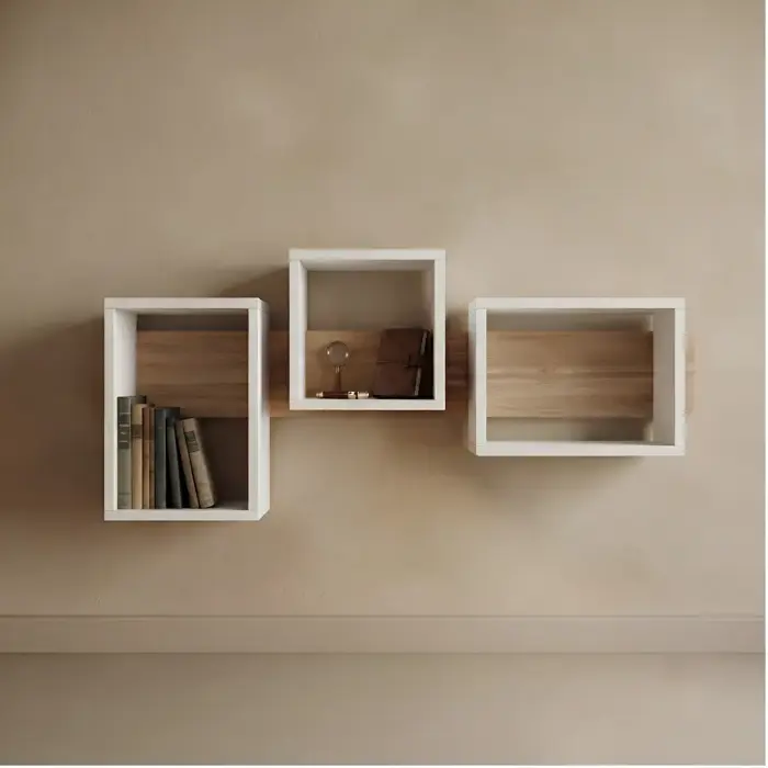 Kệ gỗ decor phòng khách hiện đại 2026- Thịnh Phát Decor