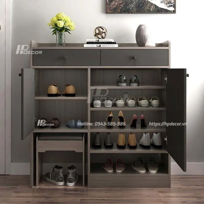 Kệ để giày dép bằng gỗ đẹp, thiết kế sang trọng - HPdecor