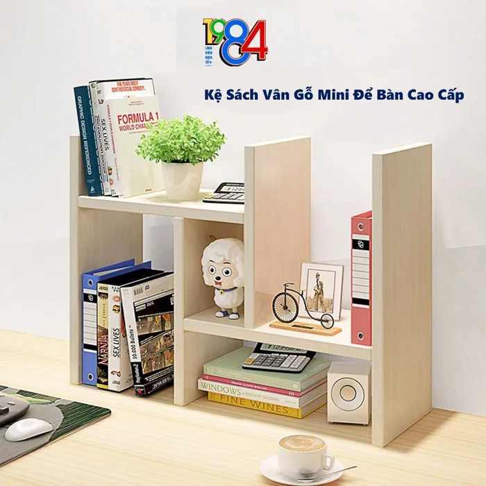 Kệ sách gỗ mini LOẠI XỊN để bàn đa năng loại cao cấp, decor bàn làm việc,  bàn học