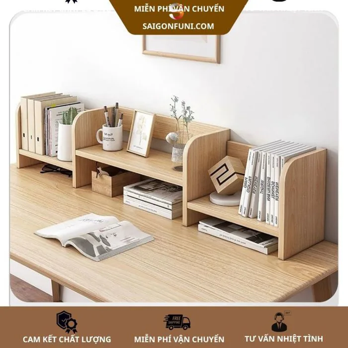 Kệ Gỗ Để Bàn Làm Việc Đa Năng - Kệ Sách Mini Decor Góc Học Tập Đẹp Mắt Lux  Decor - LUX16