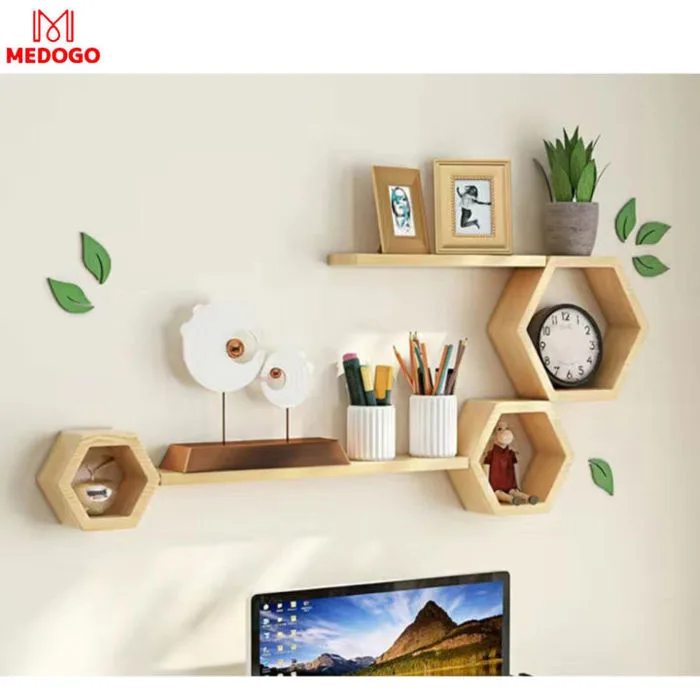 Bộ kệ gỗ treo tường trang trí, kệ trang trí Medogo, decor phòng ngủ, phòng  khách,bộ thanh gỗ treo tường | Lazada Việt Nam