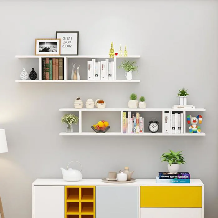 Kệ Gỗ Treo Tường Thanh Ngang Waka - Đen
