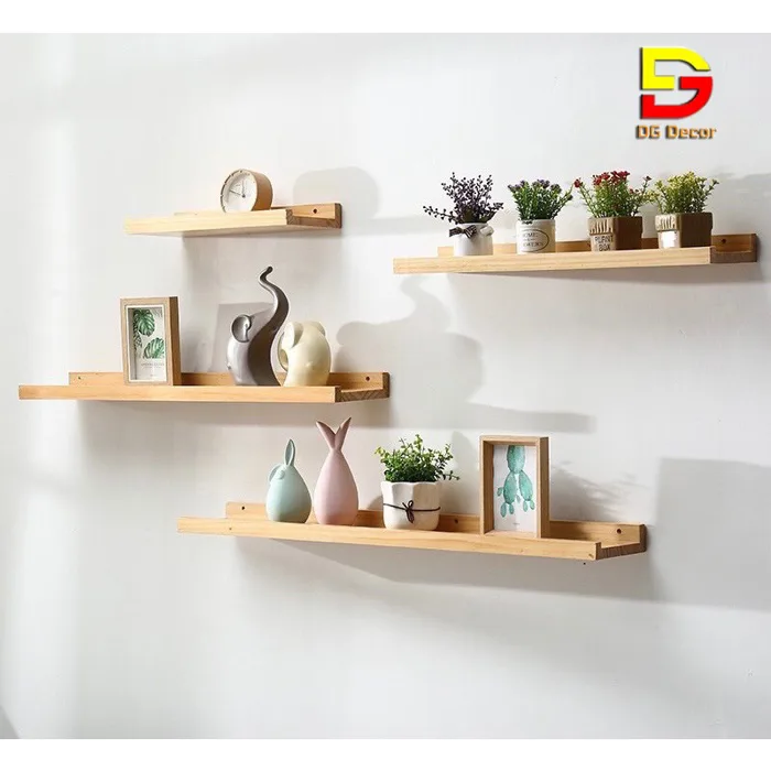 KỆ GỖ trang trí treo tường phong cách Hàn Quốc-Kệ gỗ thông tự nhiên decor  nhà cửa 30cm-80cm