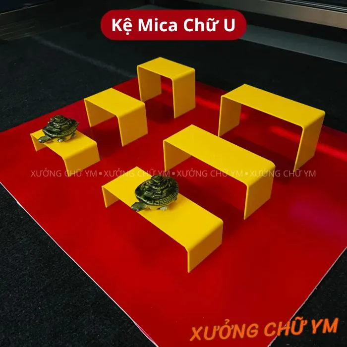 Kệ Mica Chữ U Màu Vàng Cao Cấp – Trưng Bày Sản Phẩm Livestream Mỹ Phẩm, Phụ  Kiện - YM Decor