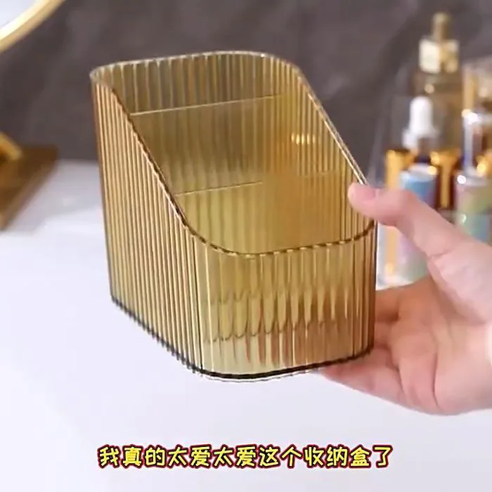 Kệ Đựng Mỹ Phẩm 3 Ngăn Mica Trong Suốt Decor Để Bàn Cao Cấp - Khay Son,  Khay Đựng Đồ Đa Năng Trong Suốt Kẻ Sọc Sang Trọng _ Rổ Tiện Ích Để Bàn 3  Ngăn ...