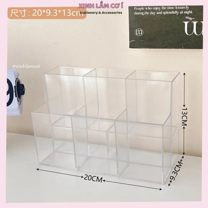 Kệ đựng bút trong suốt nhựa mica decor bàn học basic Xinh Lắm Cơ Í | Shopee  Việt Nam