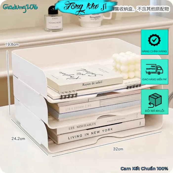 Khay nhựa trong suốt kệ đựng tài liệu a4 văn phòng xinh xắn đựng sách để bàn  decor bàn học,bàn làm việc (Tuyển Sỉ) | Shopee Việt Nam