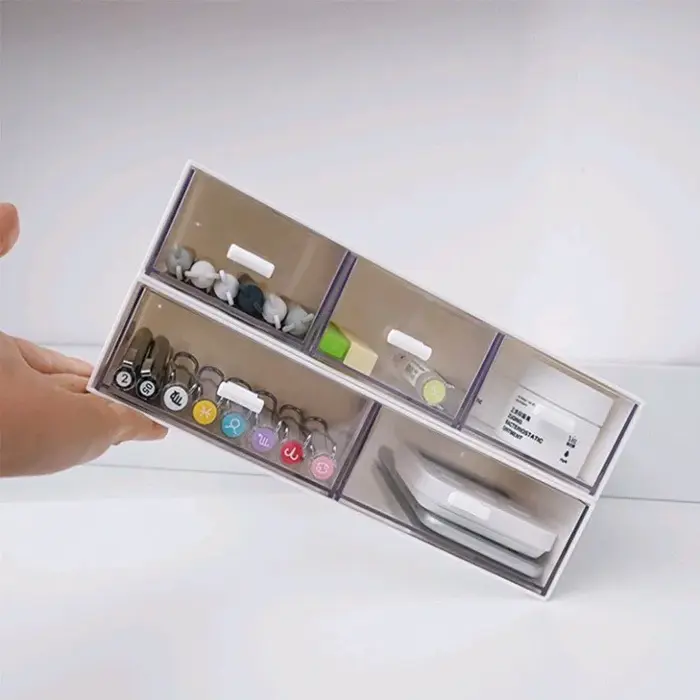 Kệ để bàn trong suốt (23x16,5x5cm), tủ nhựa mini có ngăn kéo đựng đồ, decor  bàn học giá rẻ, có thể xếp chồng lên nhau | Lazada Việt Nam