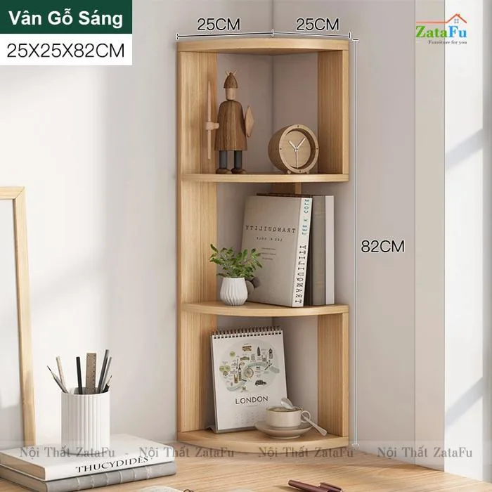 Kệ Sách Gỗ Góc Tường Trang Trí Decor Để Bàn Làm Việc KTT-119