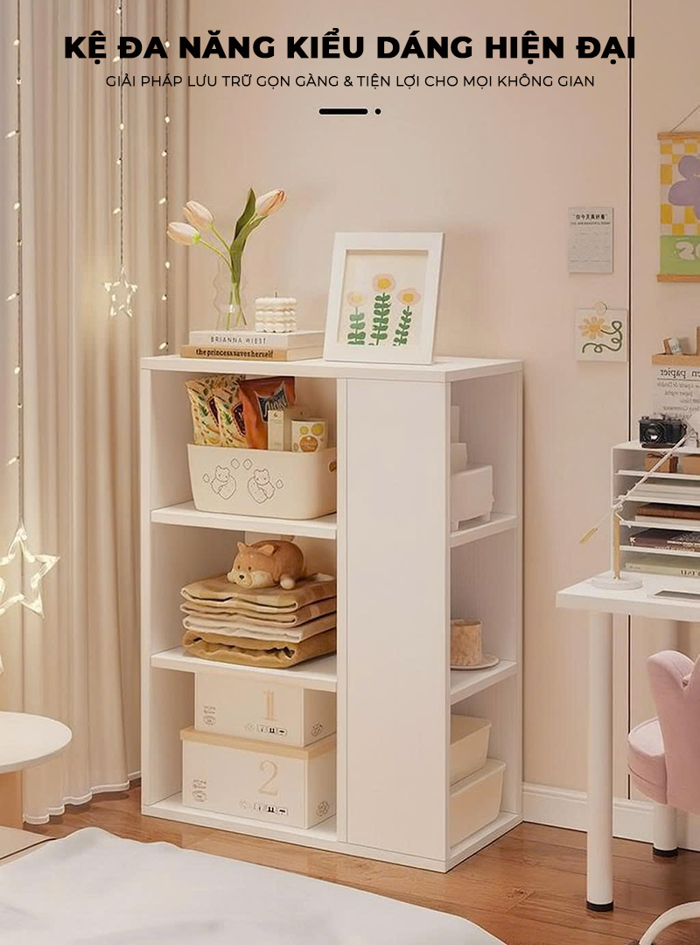 Kệ sách décor full trắng - GP415
