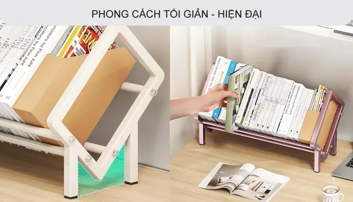 Kệ sách để bàn làm việc bàn học giá sách mini để bàn tối giản