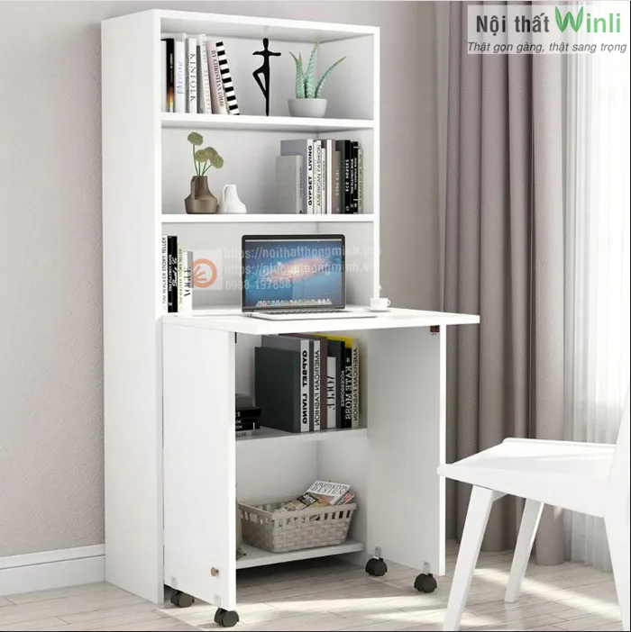 Bàn Thông Minh Gấp Gọn Kết Hợp Tủ Sách