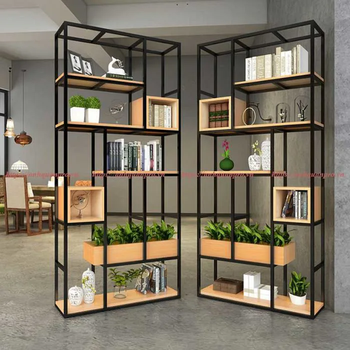 15 mẫu kệ sách và kệ trưng bày khung sắt đẹp và phong cách hiện đại - Agva Mart