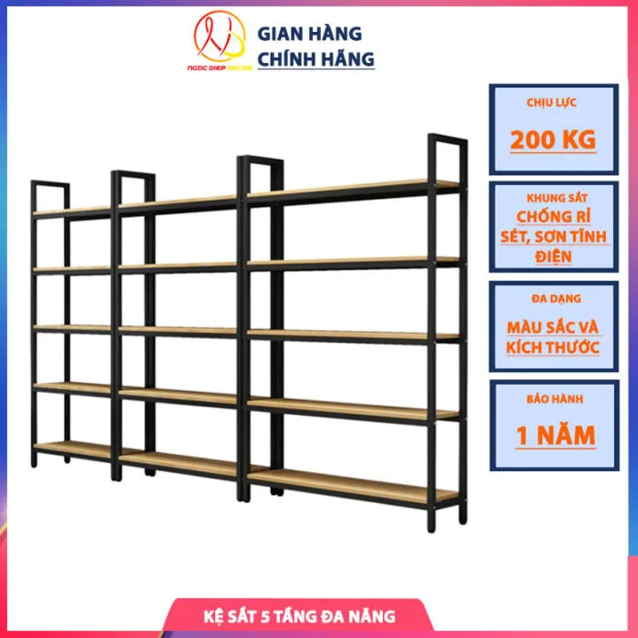 Kệ sắt 5 tầng đa năng trưng bày chắc chắn, giá kê sản phẩm tiện ích thông minh khung sắt sơn tĩnh điện NGỌC DIỆP DECOR | Lazada Việt Nam