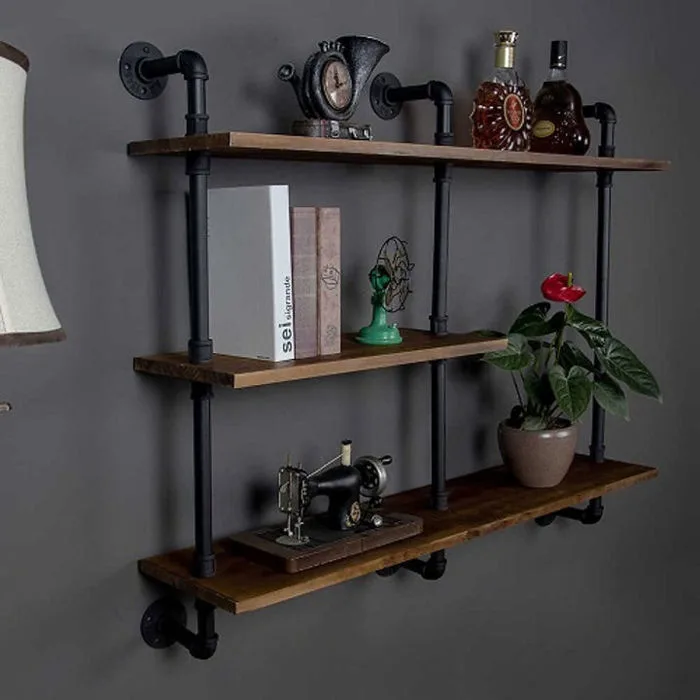 Kệ 3 tầng chất liệu ống sắt lắp ráp trang trí treo tường | Lazada Việt Nam