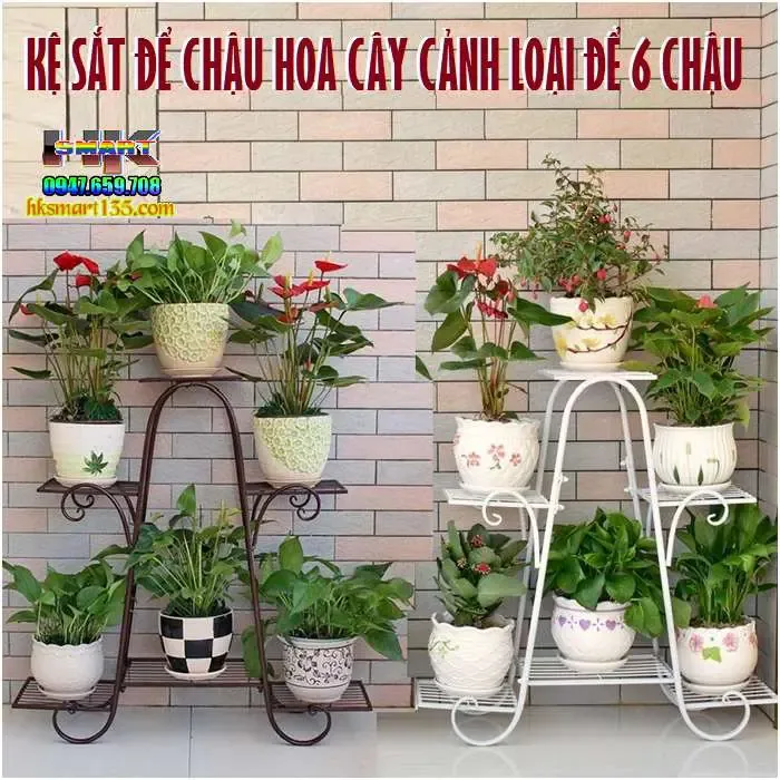 KỆ SẮT NGHỆ THUẬT ĐỂ CHẬU HOA CÂY CẢNH [HÀNG CỒNG KỀNH CỌC TRƯỚC 100K]