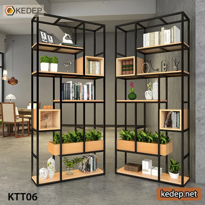 Kệ trang trí sắt gỗ KTT06 | Kệ Đẹp