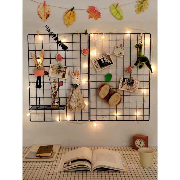 TẶNG MÓC TREO] Khung Lưới Thép Trang Trí Phòng Ngủ, Góc Học Tập, Góc Chill  Cực Xinh | Shopee Việt Nam