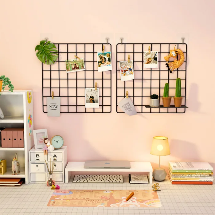 Khung Lưới Thép Trang Trí Phòng Ngủ, Tấm Lưới Decor Góc Học Tập Quán Cafe  Siêu Xinh - Tặng Kèm Đinh Treo