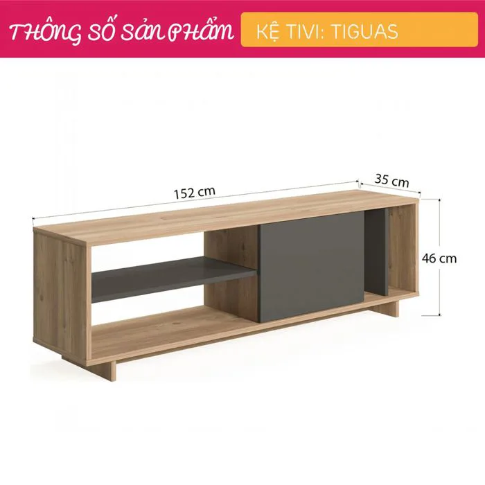 Kệ tivi gỗ công nghiệp Tiguas | SMLIFE.vn Kệ tivi gỗ công nghiệp Tiguas | SMLIFE.vn