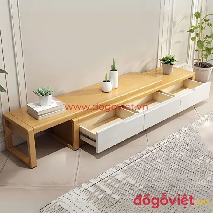 Kệ Tivi Gỗ Sồi Tự Nhiên Thiết Kế Kéo Gấp Thông Minh Kệ Tivi Gỗ Sồi Tự Nhiên Thiết Kế Kéo Gấp Thông Minh