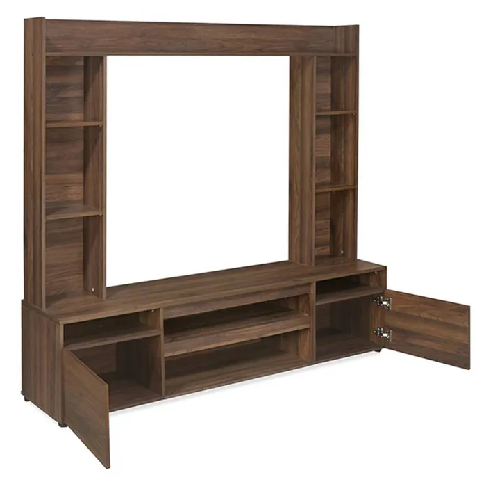 Kệ tivi kết hợp giá sách hoặc đựng rượu độc đáo, mộc mạc