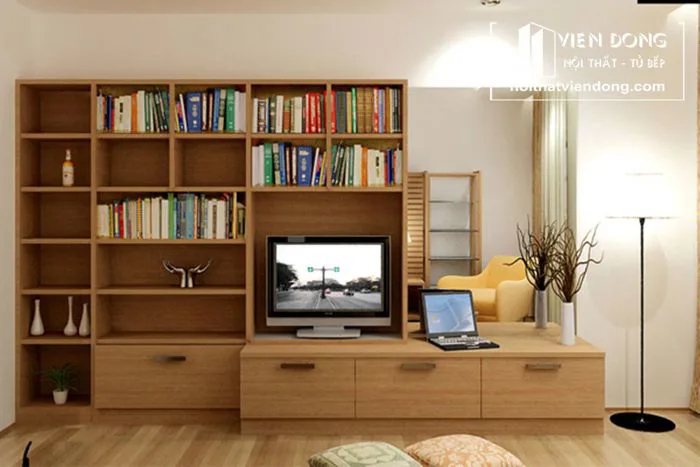 Kệ tivi kết hợp giá sách đẹp bao nhiêu tiền? - Nội Thất Viễn Đông