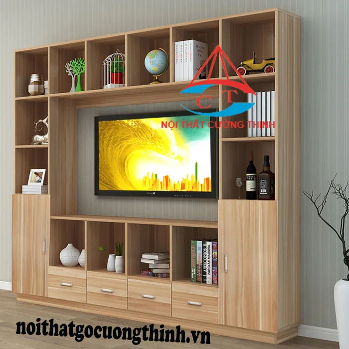 Kệ Tivi Kết Hợp Giá Để Sách Đẹp Hiện Đại Cho Phòng Khách Thêm Gọn