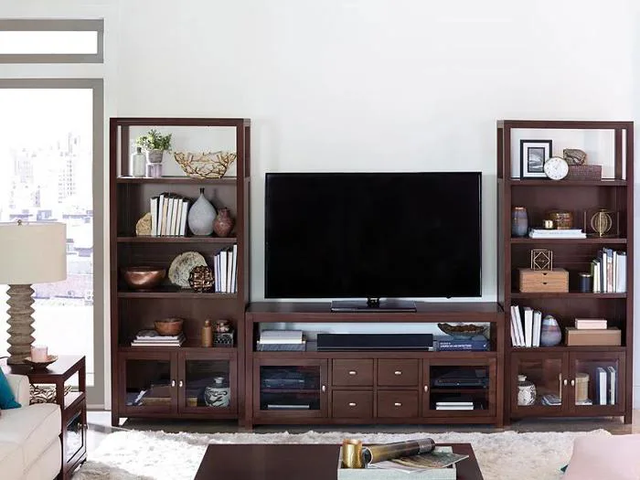Kinh nghiệm thiết kế kệ tivi kết hợp giá sách đẹp, tiện nghi