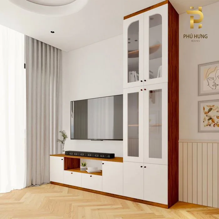Tủ Tivi Kết Hợp Kệ Sách – Phú Hưng House