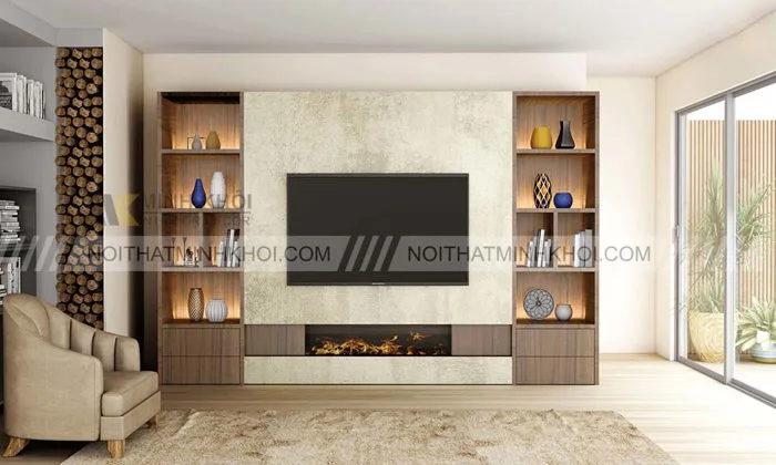 TOP 10+ Mẫu Kệ Tivi Kết Hợp Giá Sách Đẹp Đa Năng