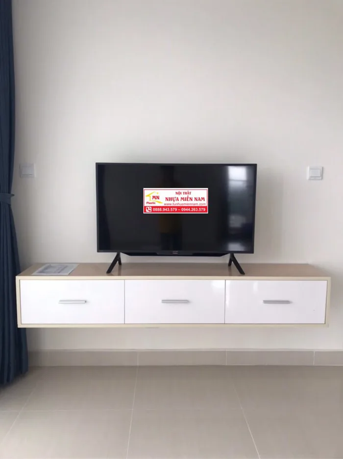 KỆ TIVI TREO TƯỜNG NHỰA ĐÀI LOAN KTVR65 - Tư vấn - thiết kế - sản xuất -  thi công nội thất nhựa cao cấp