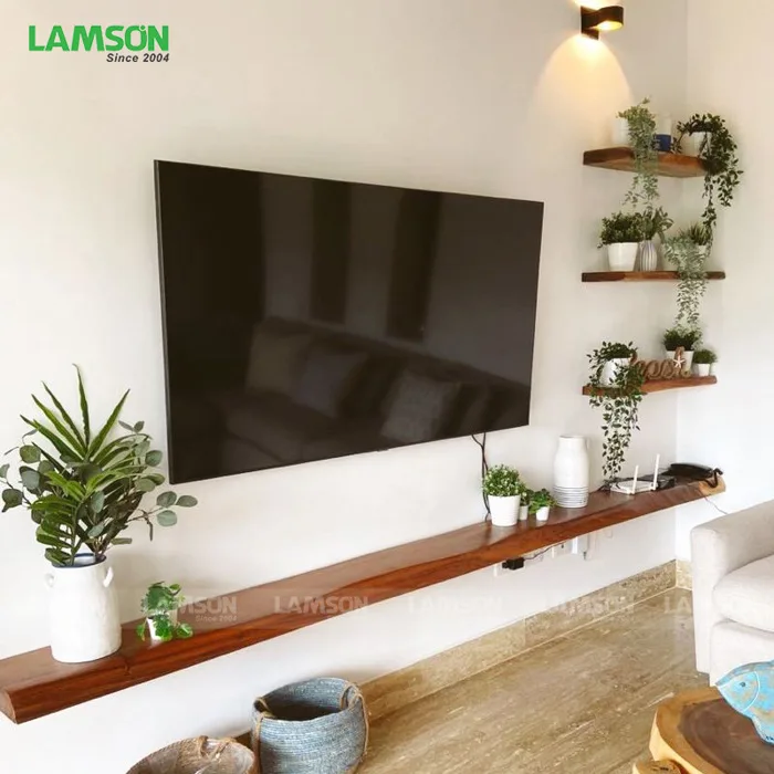 Kệ tivi treo tường gỗ tự nhiên TN #10 | Nội Thất Lam Sơn